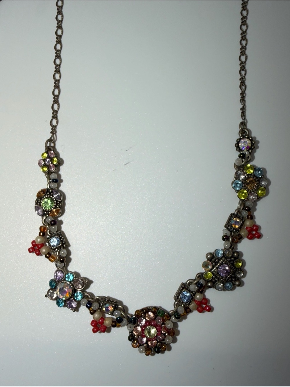 Multicolor Crystal Floral Statement Necklace – Women Jewelry Cookie Lee
